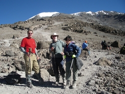 Dave, KK and Kevin pause on the way down