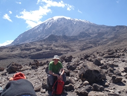 a rest on the way to Mweka camp