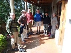 The team waiting for transport