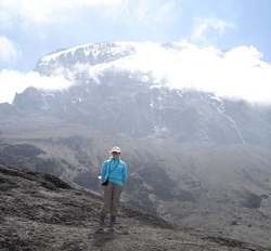 Kili at the top of breakfast wall